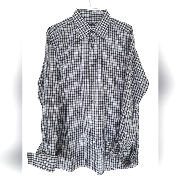 Tom Ford Other - TOM FORD ▪️Cotton Plaid Dress Shirt - Size 46/18, Black/White